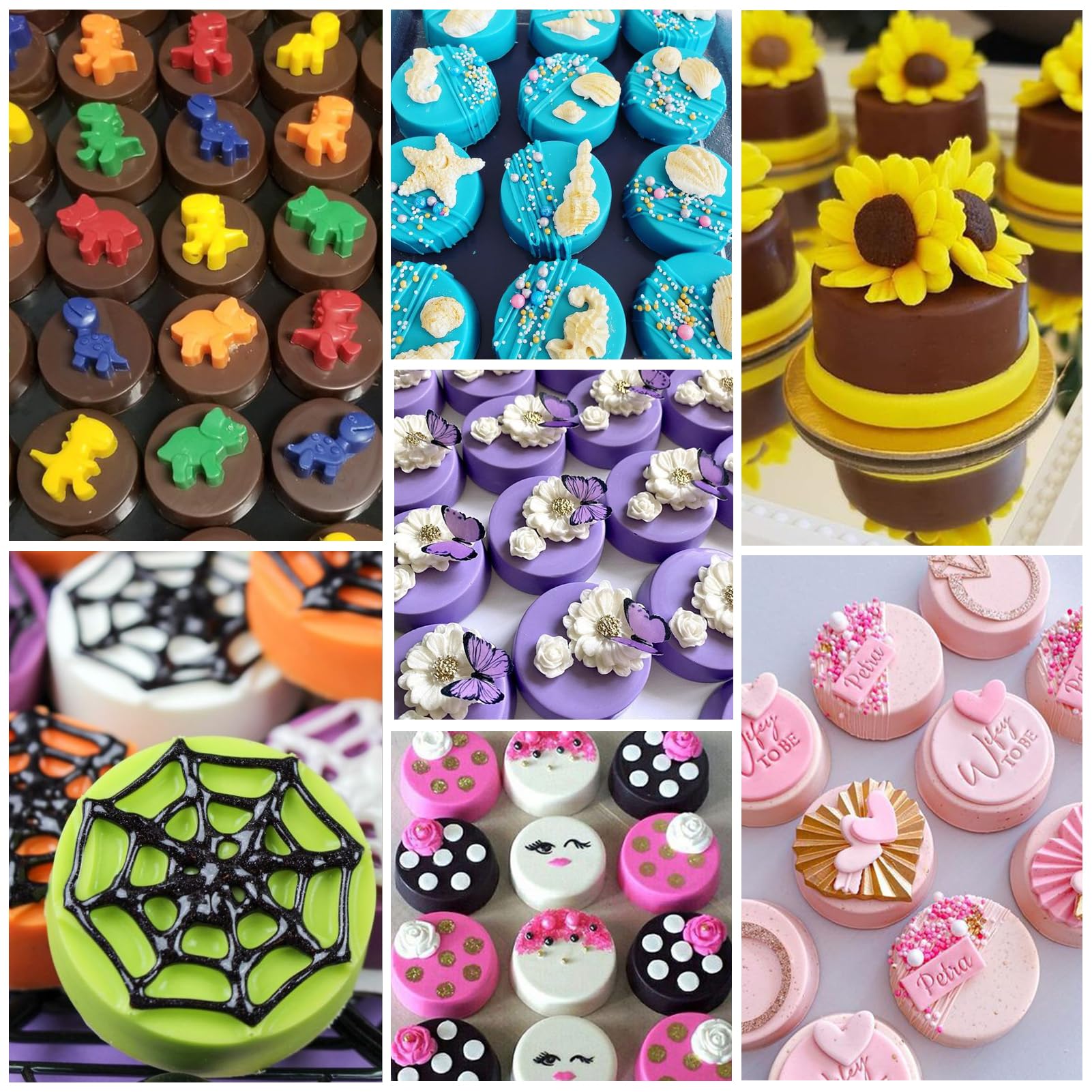 Palksky Cake Puck Mold Set, Chocolate Covered Cake Molds, Round Cake Pop Molds Silicone For Candy Chocolate Desserts Making Set